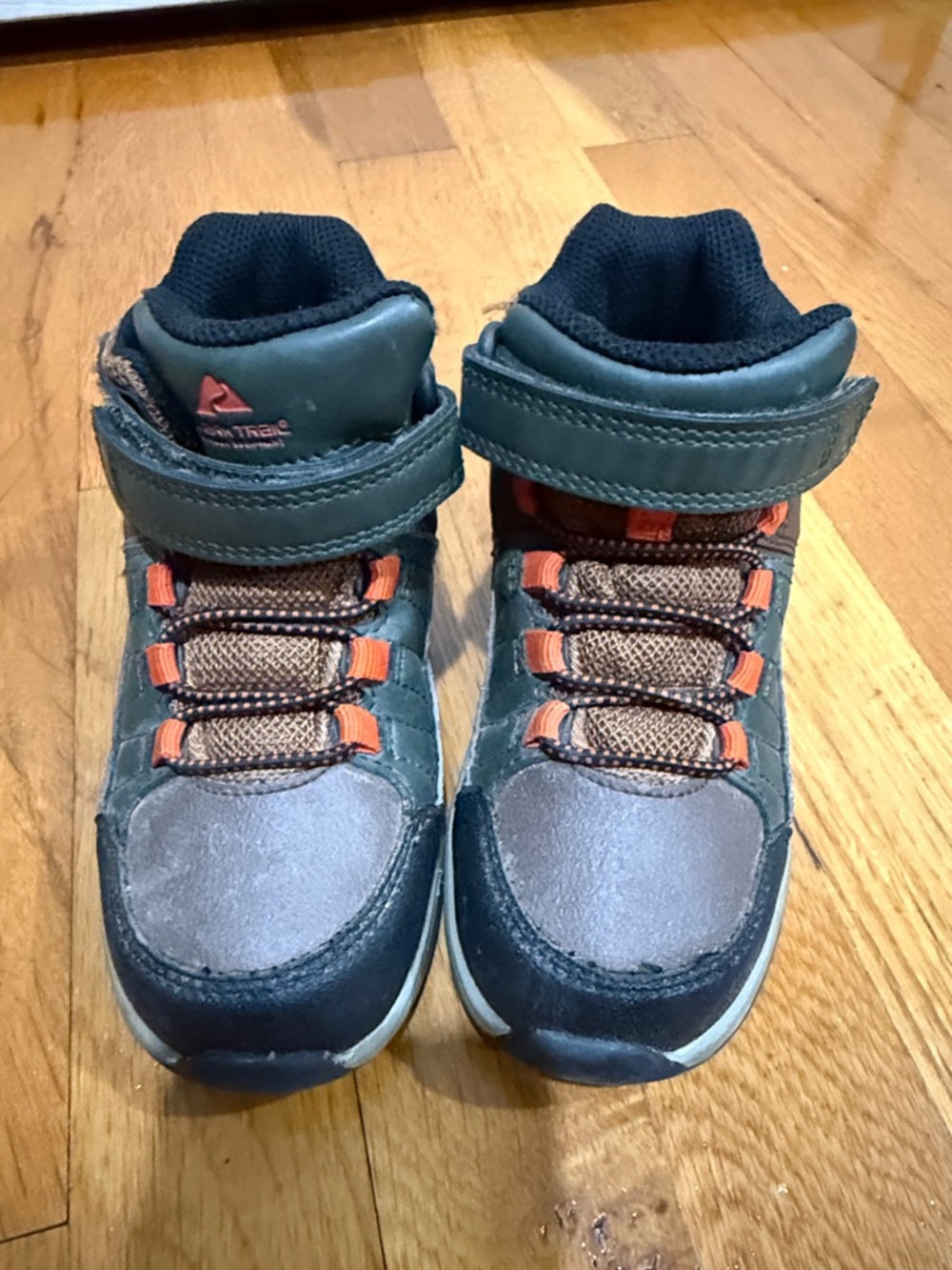 Ozark Trail Kids 8 Gray, Brown and Orange Hiking Boots - Picture 2 of 8